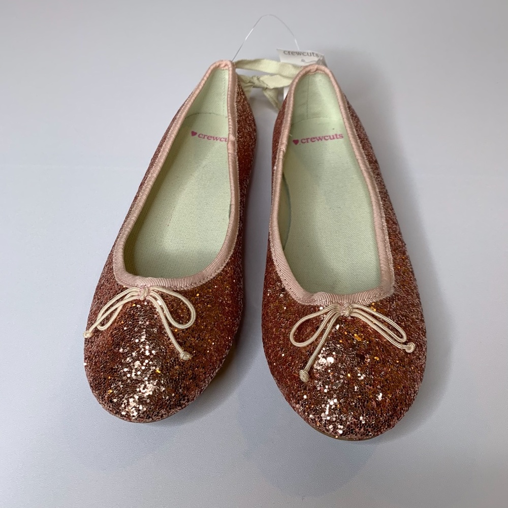 Girls Classic Pink Glitter Ballet Flats Shoes